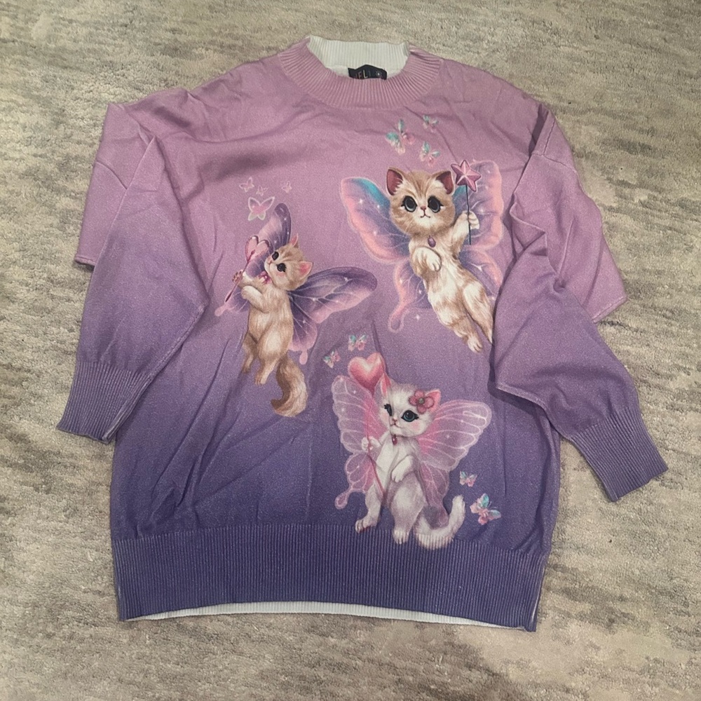 Dolls Kill dELiA*s Pink Ribbed kitten fairy Sweater dress